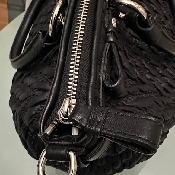 Coach Black Quilted Satchel with Braided Detail - Picture 6 of 16